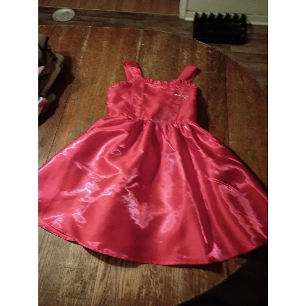 New Girls 14 Knitworks Bright Red Satin Sleeveless Fit Flare Formal Semi Dress
